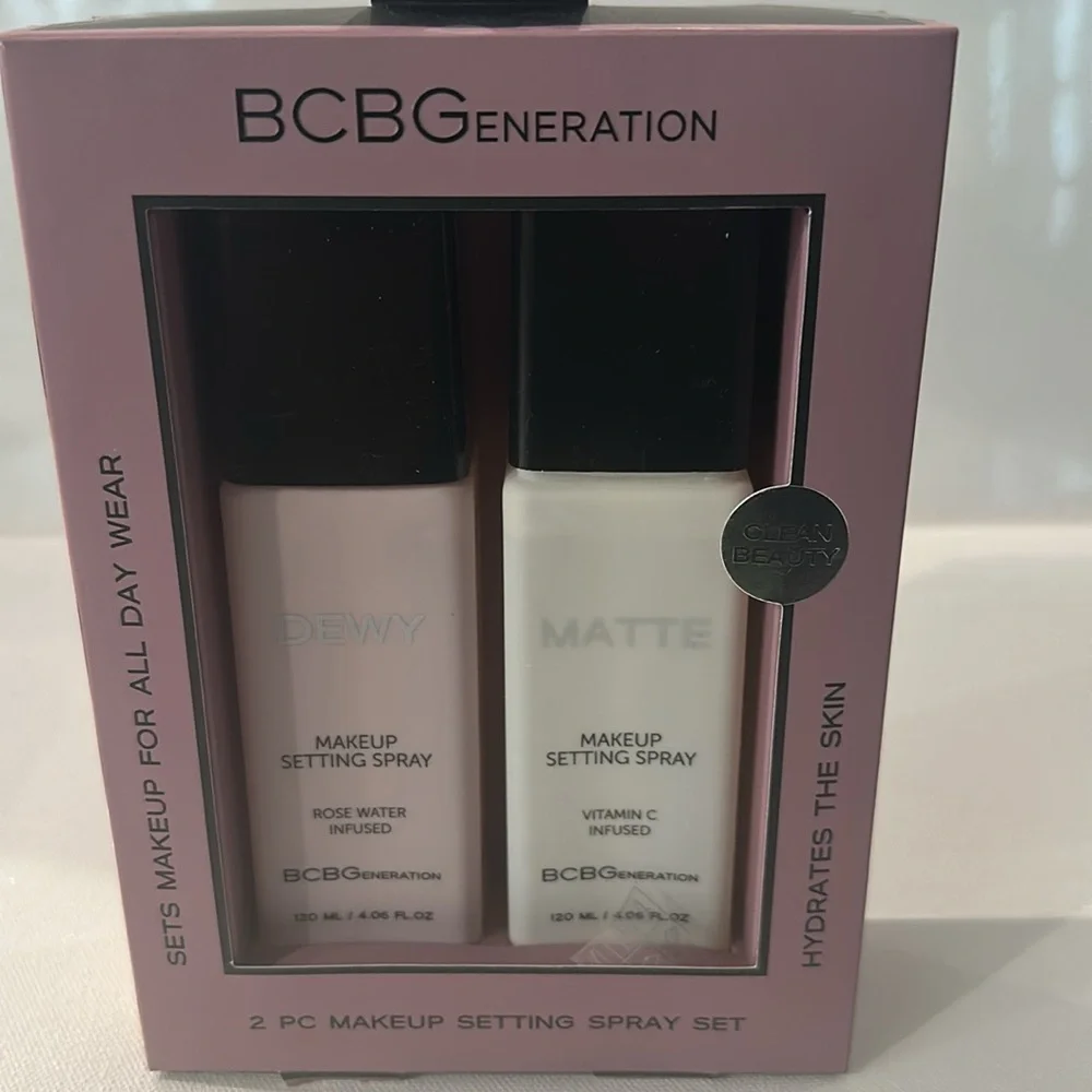 BCBGeneration Makeup Setting Spray Duo. Sets Makeup for all day wear.